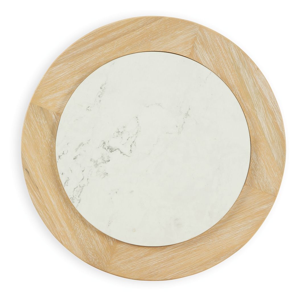 Camdill - Table d'appoint ronde - Marron clair / Blanc