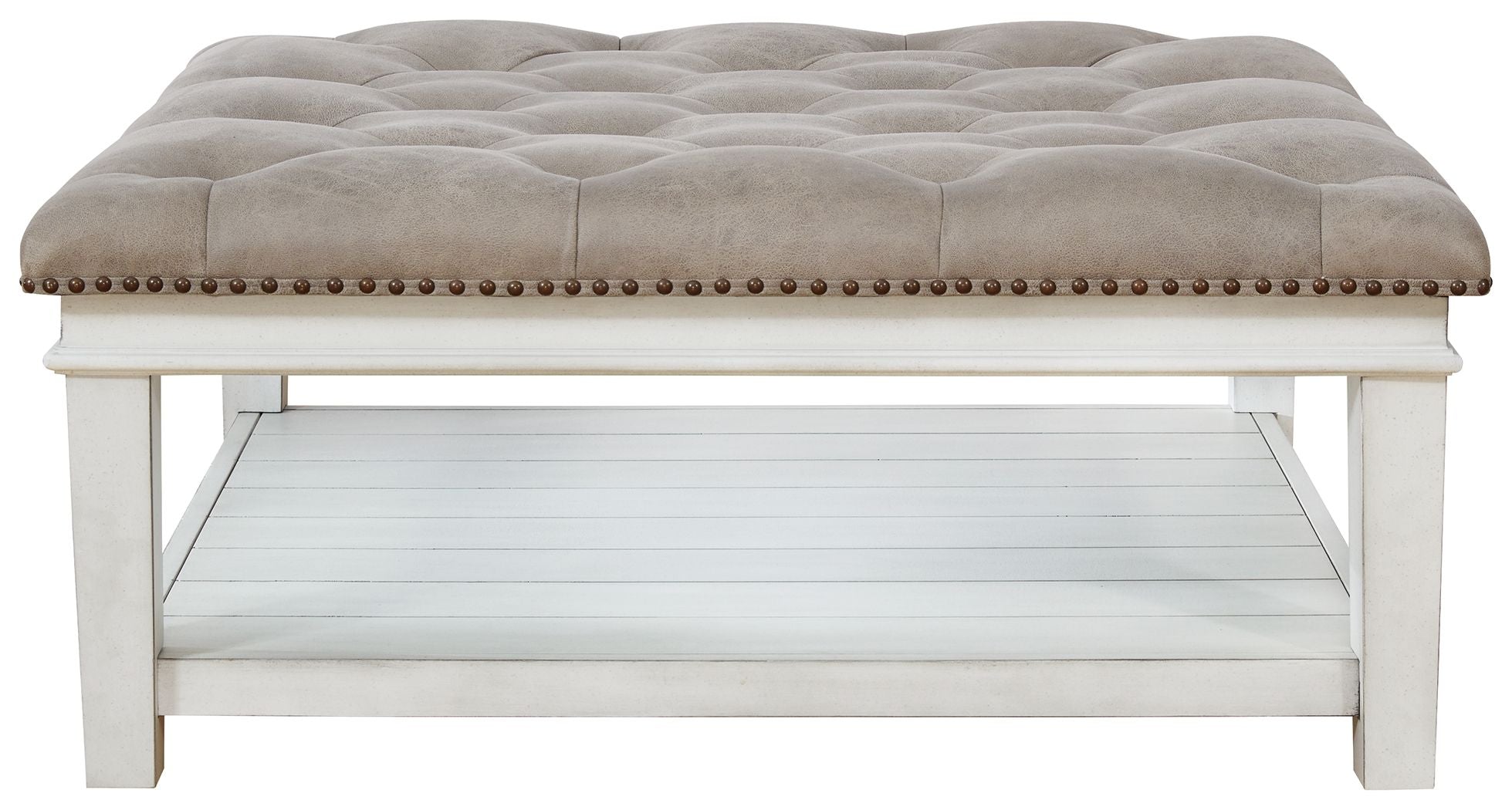Kanwyn - Table Basse Ottomane sur Pied - Blanchi