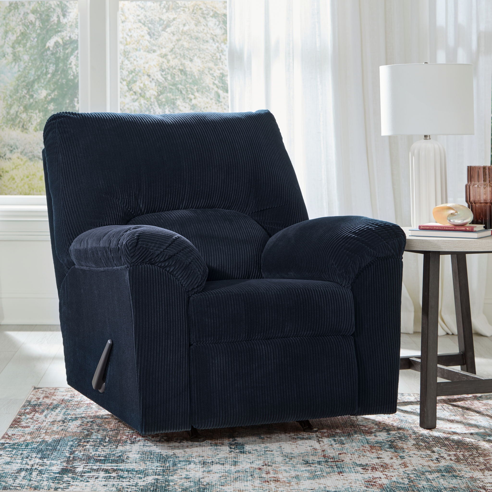 Simplejoy - Fauteuil inclinable à bascule - Tissu - Bleu marine