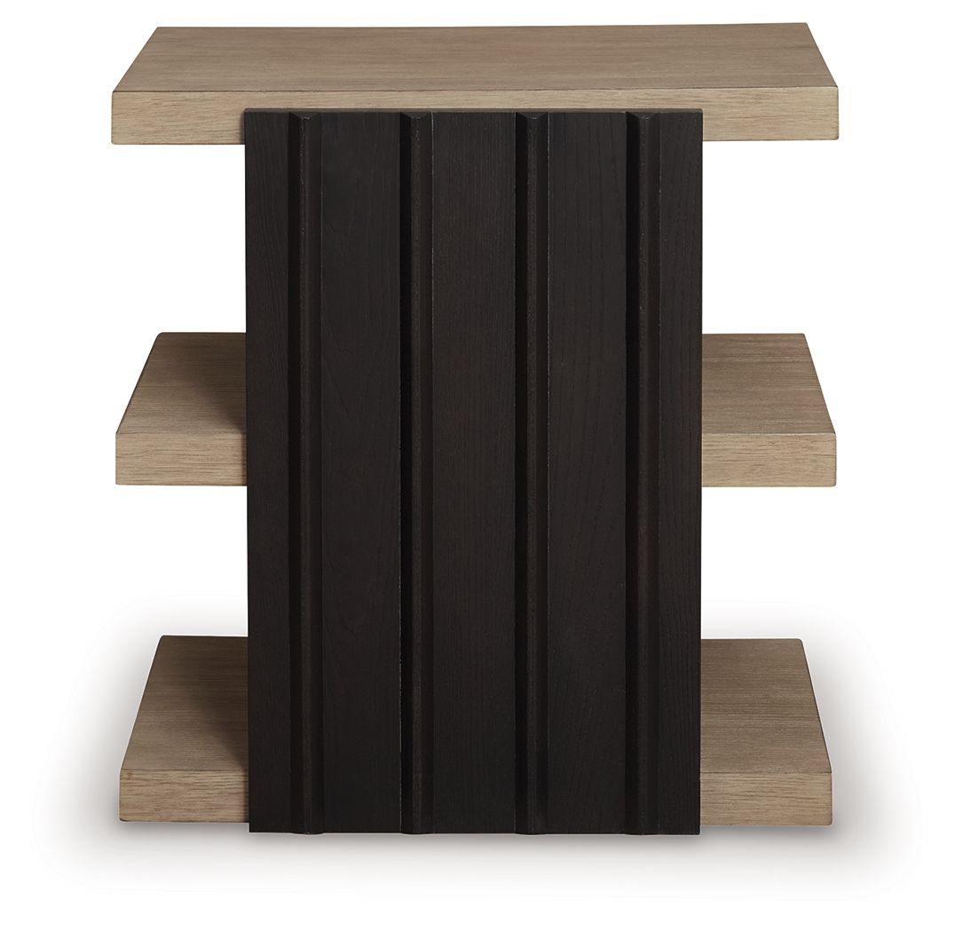 Rylandyn - Table d'appoint rectangulaire - Noir / Marron clair