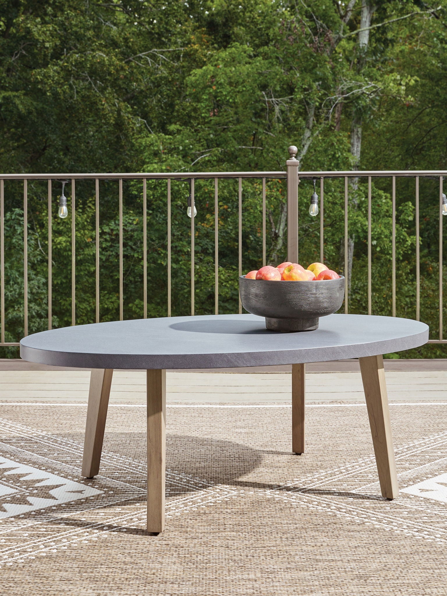 Table basse ovale Harmony Headlands - Naturel / Gris