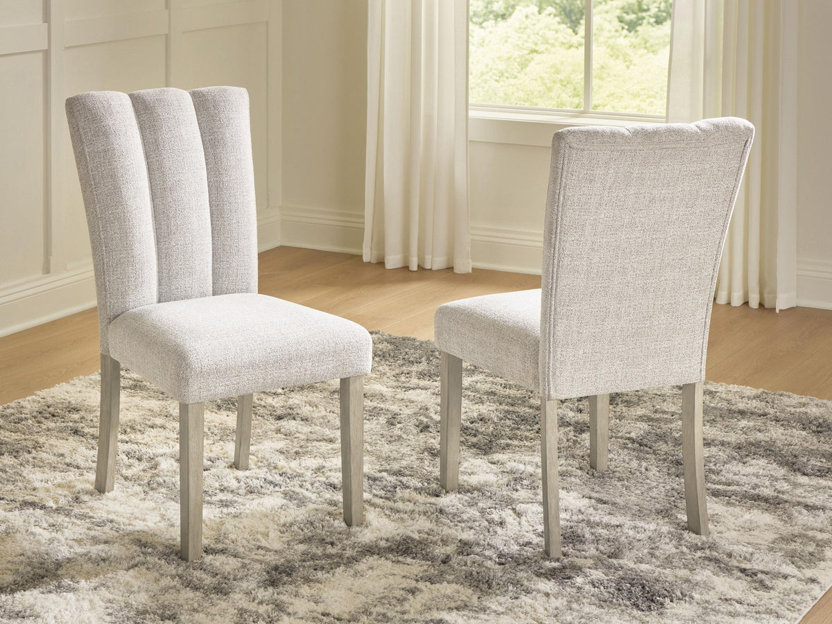 Larawyn - Chaise de salle à manger rembourrée (lot de 2) - Bisque