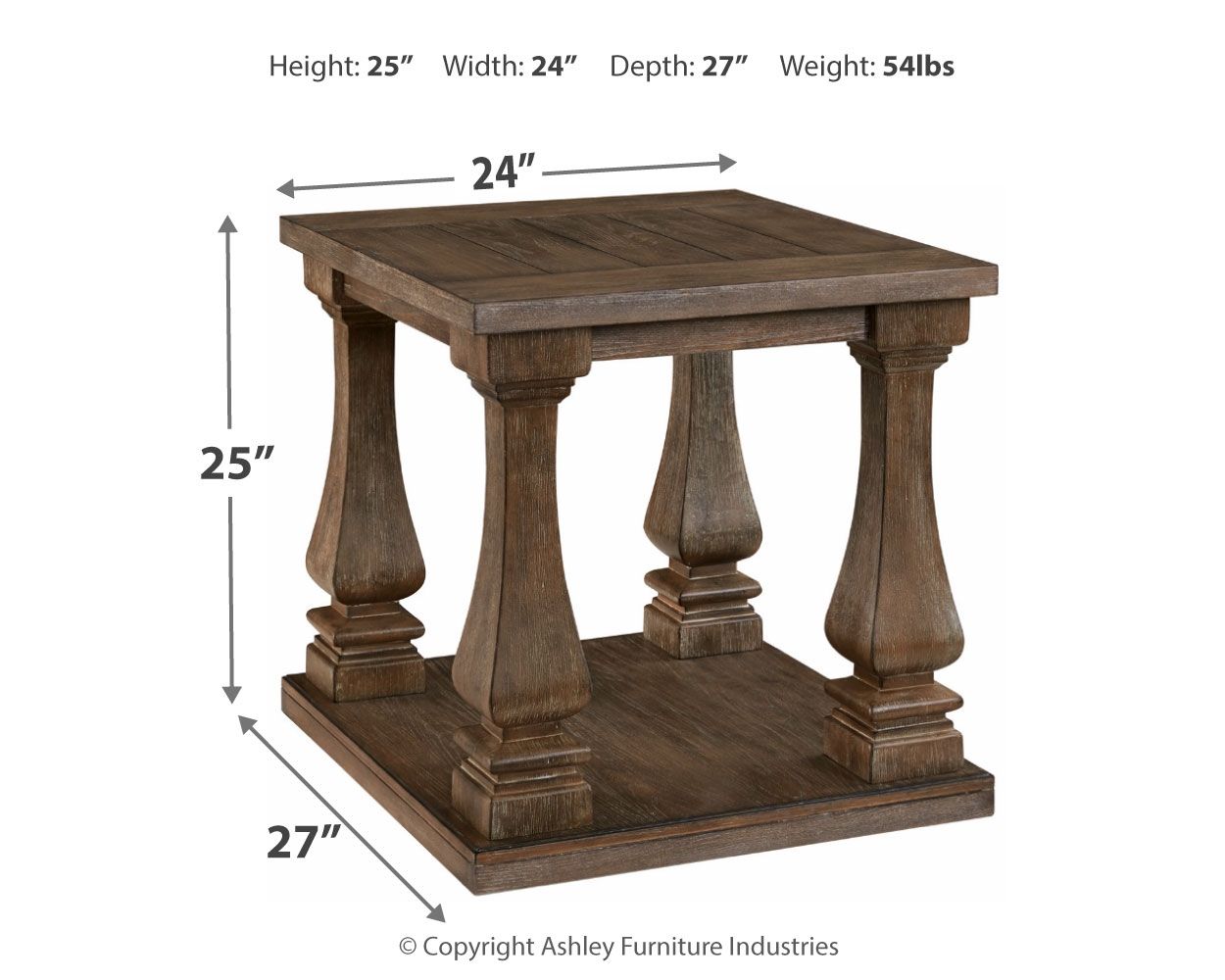 Johnelle - Table d'appoint rectangulaire - Gris