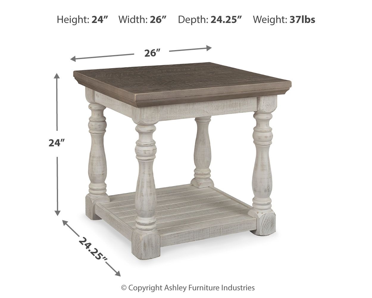 Havalance - Table d'appoint rectangulaire - Gris/Blanc