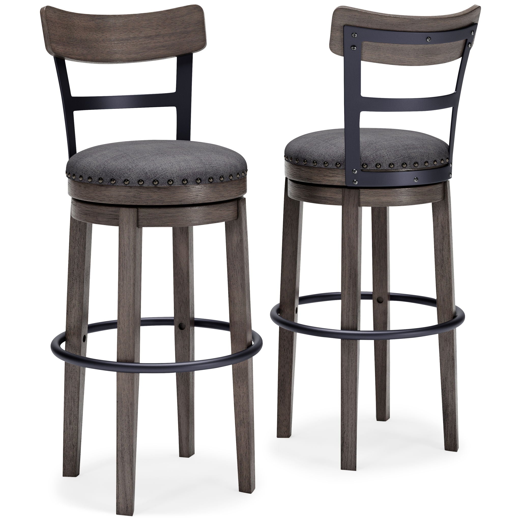 Caitbrook - Tabouret de bar pivotant haut UPH - Gris
