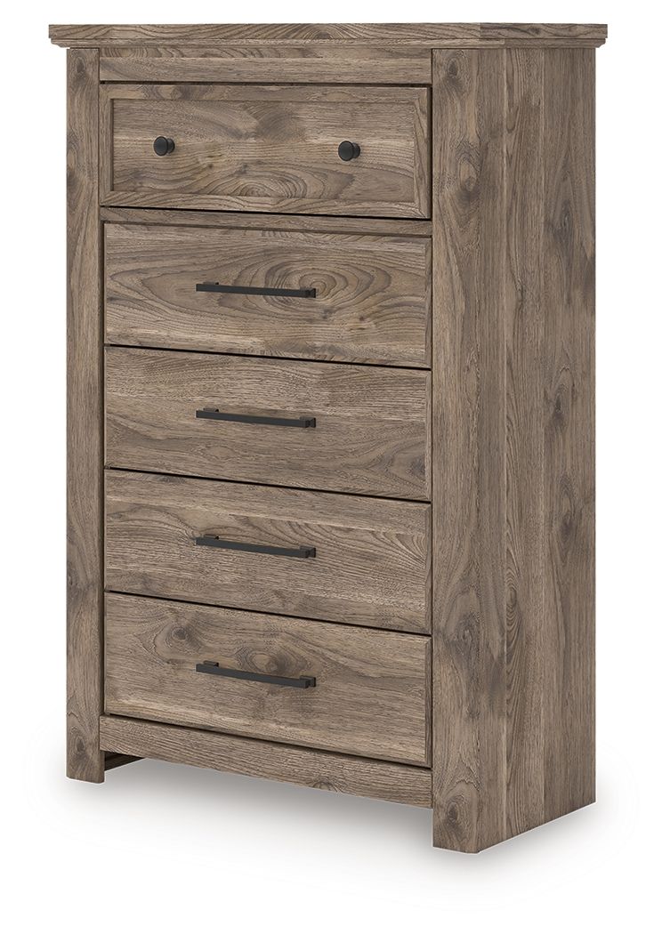 Rusticott - Commode à cinq tiroirs - Brun