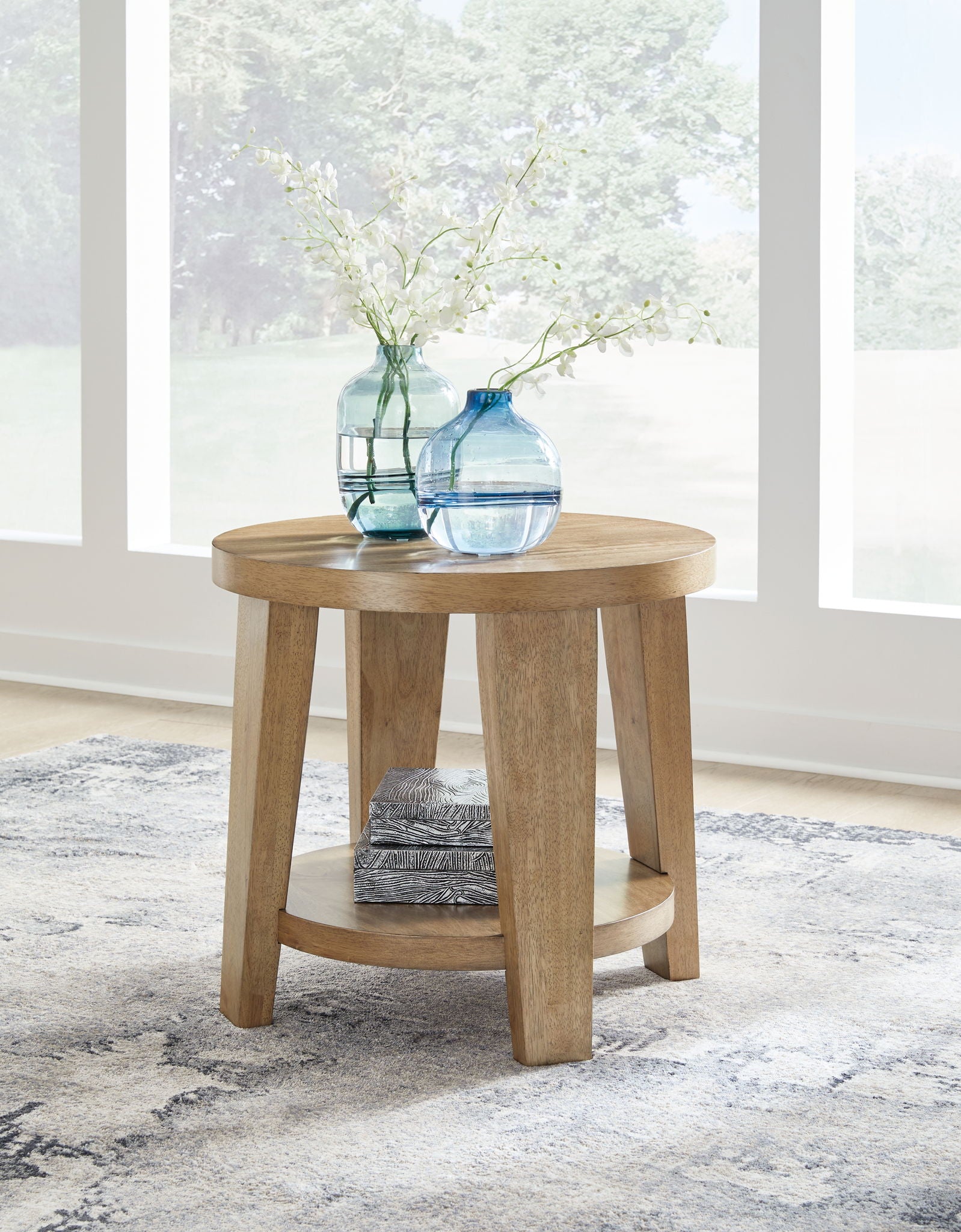 Kristiland - Table d'appoint ronde - Marron clair