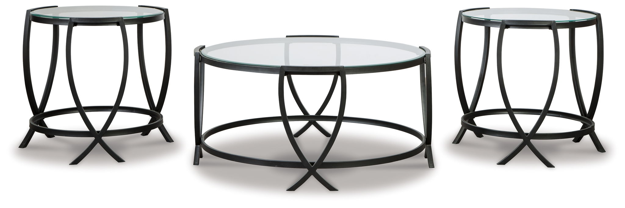 Tarrin - Tables d'appoint gigognes (lot de 3) - Noir