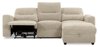 2-Piece Right-Facing Chenille Fabric Power Reclining Sectional with Storage Chaise