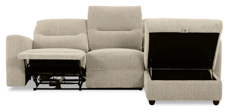 2-Piece Right-Facing Chenille Fabric Power Reclining Sectional with Storage Chaise