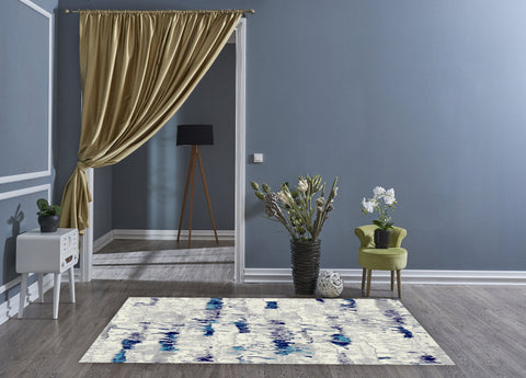 MERSIN HS130 GREY/TURKUAZ AREA RUG