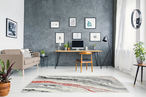 MERSIN HS146 GREY/RED AREA RUG