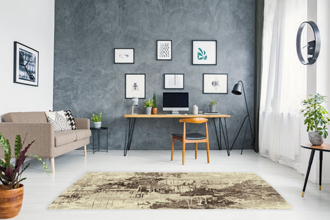 MERSIN HS106 CREAM/BROWN AREA RUG