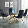 Carmilla 5Pc Dining Set Gold Table/Black Chair