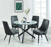 Suzette/Silvano 5Pc Dining Set Black Table/Vintage Grey Chair