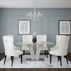 Napoli/Rizzo 7Pc Dining Set Grey Table/Ivory Chair