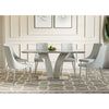 Napoli/Devo 7Pc Dining Set Grey Table/Light Grey Chair