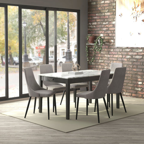 Pascal/Venice 7Pc Dining Set Grey Table/Grey Chair