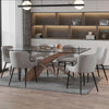 Veneta/Bianca 7Pc Dining Set Walnut Table/Black & Grey Chair