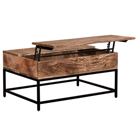 Ojas Lift-Top Coffee Table Natural Burnt