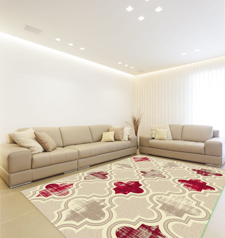 MERSIN HS115 CREAM/RED AREA RUG