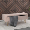 Sabel Storage Ottoman/Bench Blush Pink/Gold