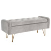 Sabel Storage Ottoman/Bench Grey/Gold