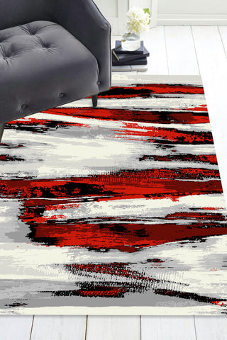 MERSIN HS126 GREY/RED AREA RUG