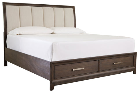 Brueban King Panel Bed with 2 Storage Drawers