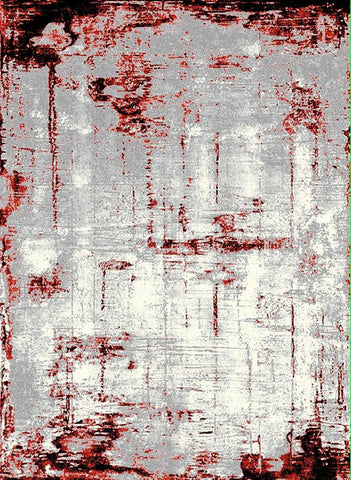 MERSIN HS153 GREY/RED AREA RUG